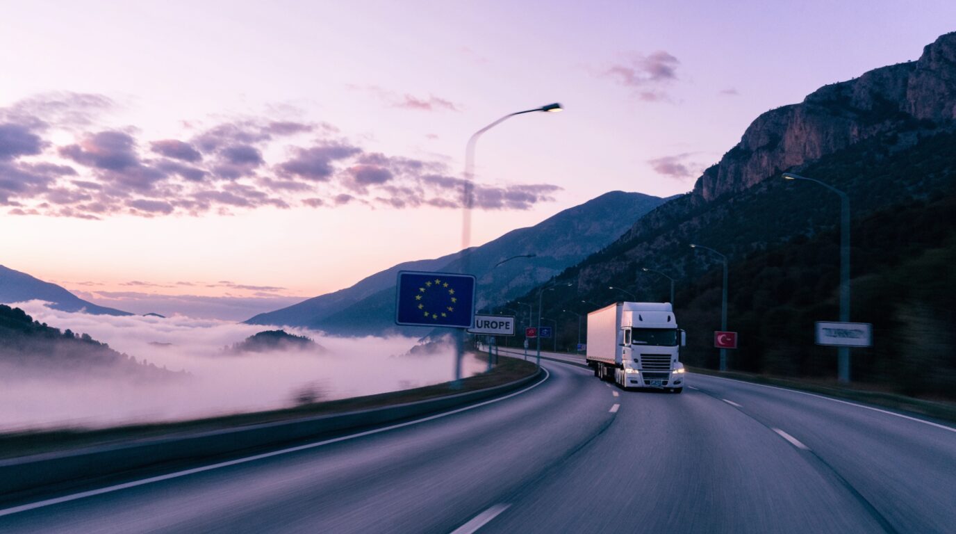 A Turkish factory quote sheet beside a truck route map from Istanbul to Milan