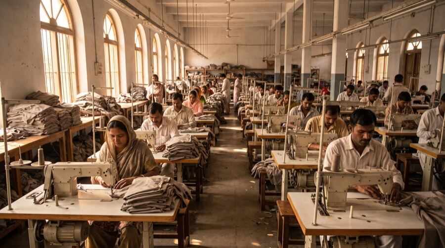 Apparel factory floor