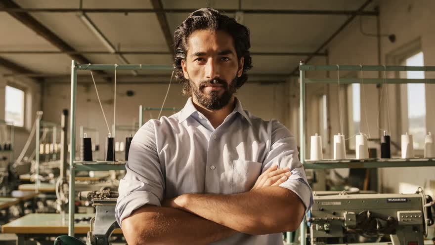 Factory owner on the shop floor