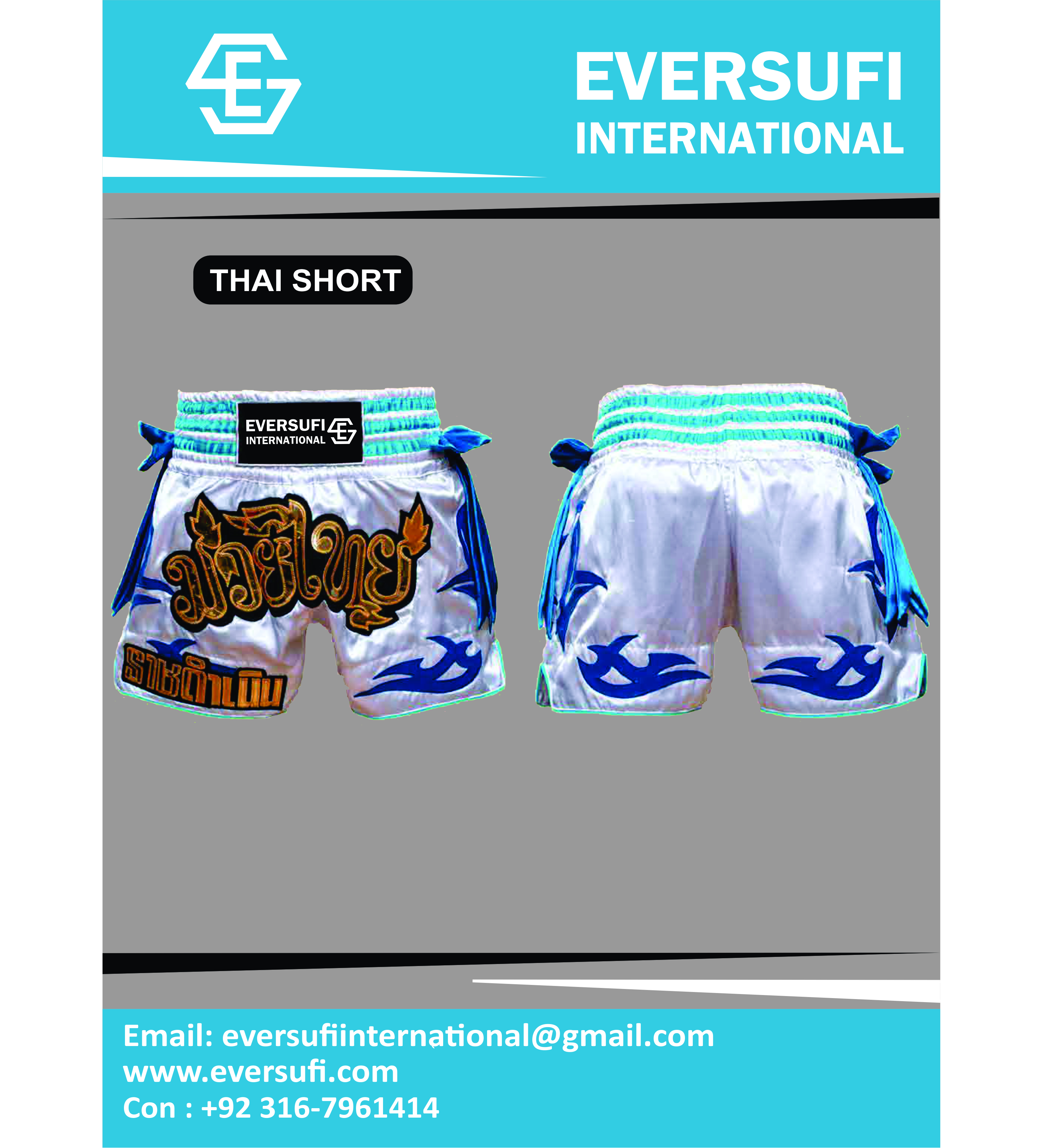 Muay Thai Shorts Lazer Cutting Sublimation - view 3