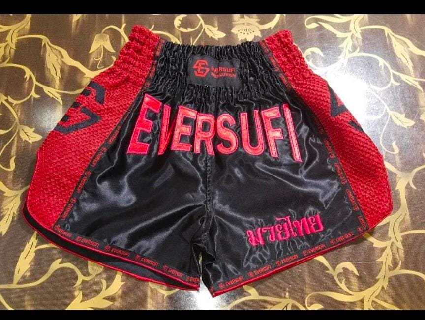 Muay Thai Shorts Lazer Cutting Sublimation Red