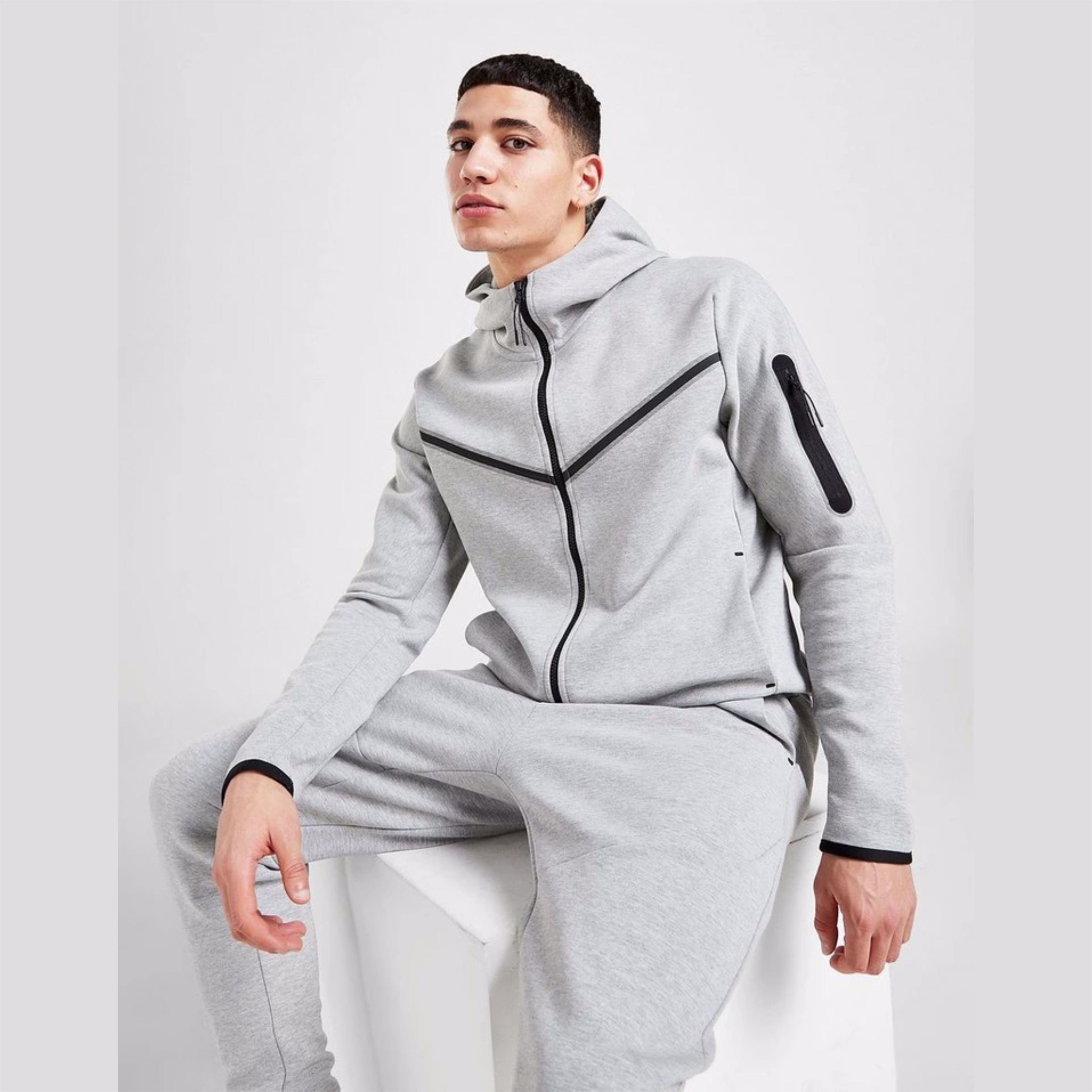 Wholesale Training Fitness Sports Suit Track Suits custom Sweater Trousers two piece set design  - view 5