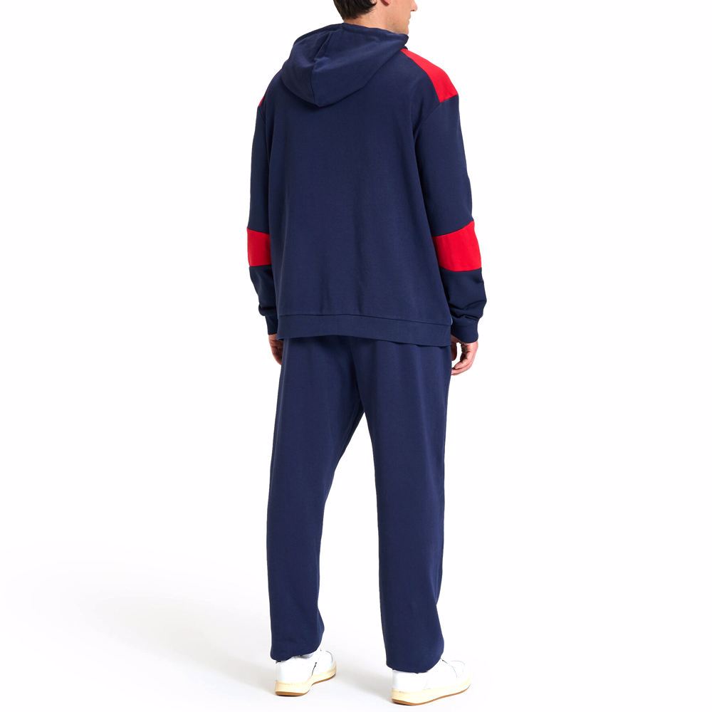 Wholesale casual mens track suit two custom logo printing men hoodie and stacked sweatpants set - view 4
