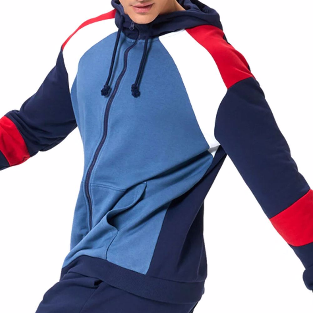 Wholesale casual mens track suit two custom logo printing men hoodie and stacked sweatpants set - view 5