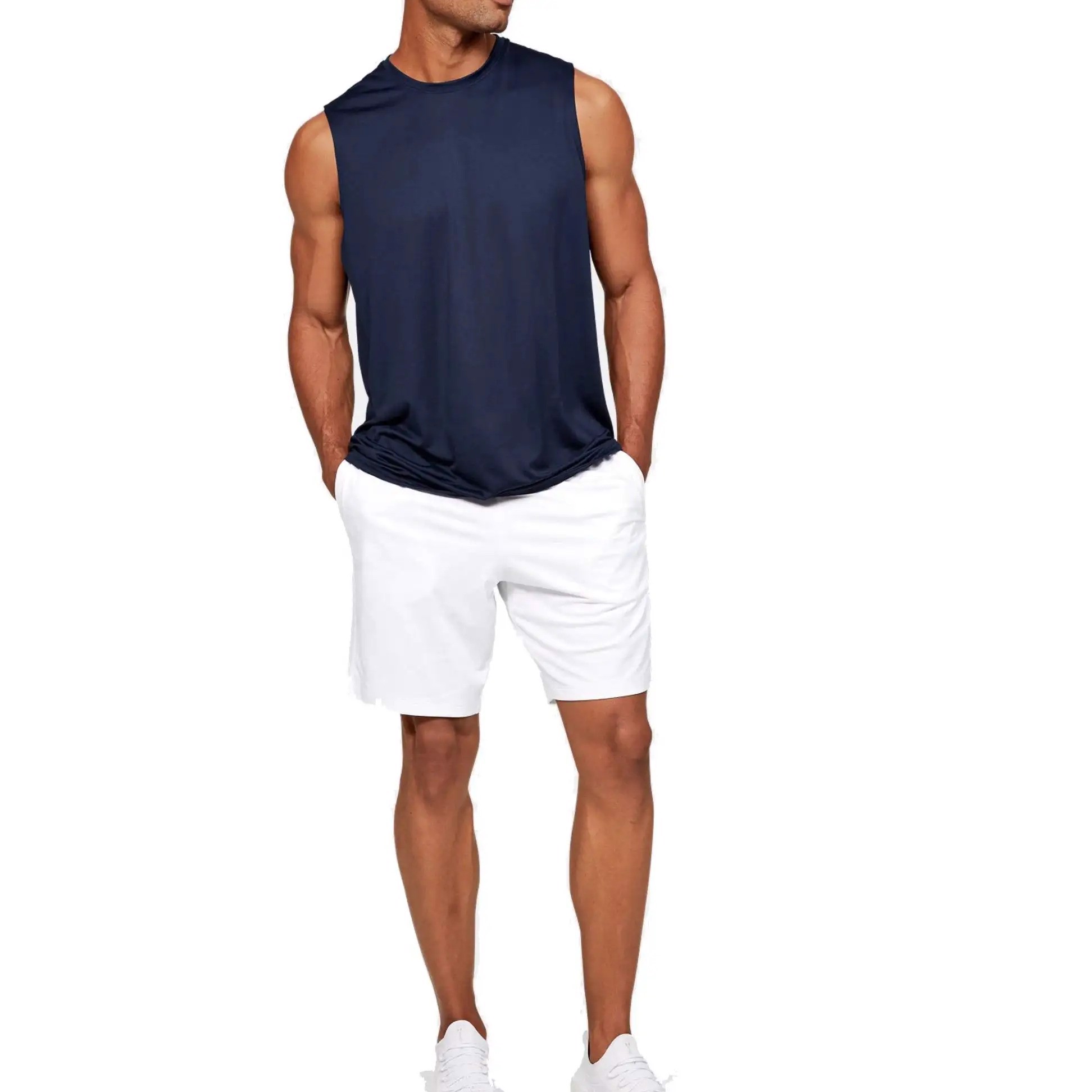  Men Summer Plain Blank Cotton Vest Tank Top Gym Clothing Bodybuilding Men Tank Top - view 7