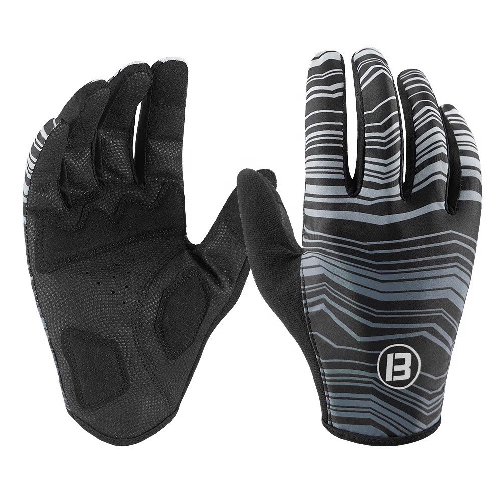 Full Finger Summer Custom Colorful Silicone Printing Sublimation Cycling Gloves Bicycle