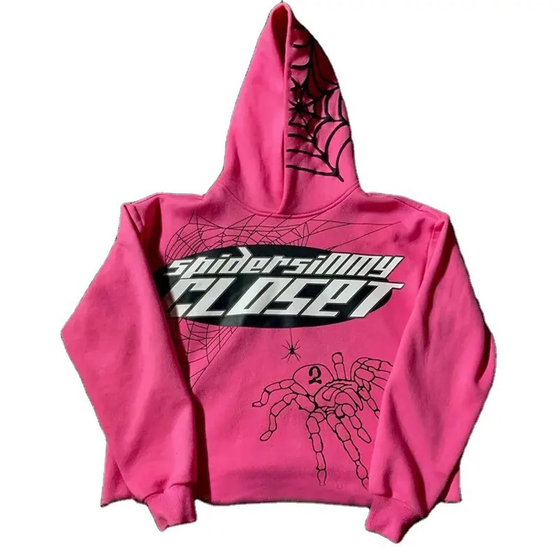 Custom Puff Printing Hoodies Unisex 100% Cotton Streetwear Spider Hoodie