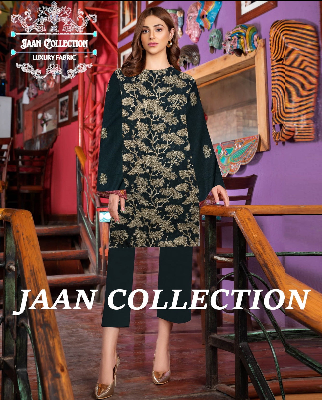 Bareeze karandi 2-Piece Viscous Embroidered karandi winter Outfit Elegance Latest Fashion