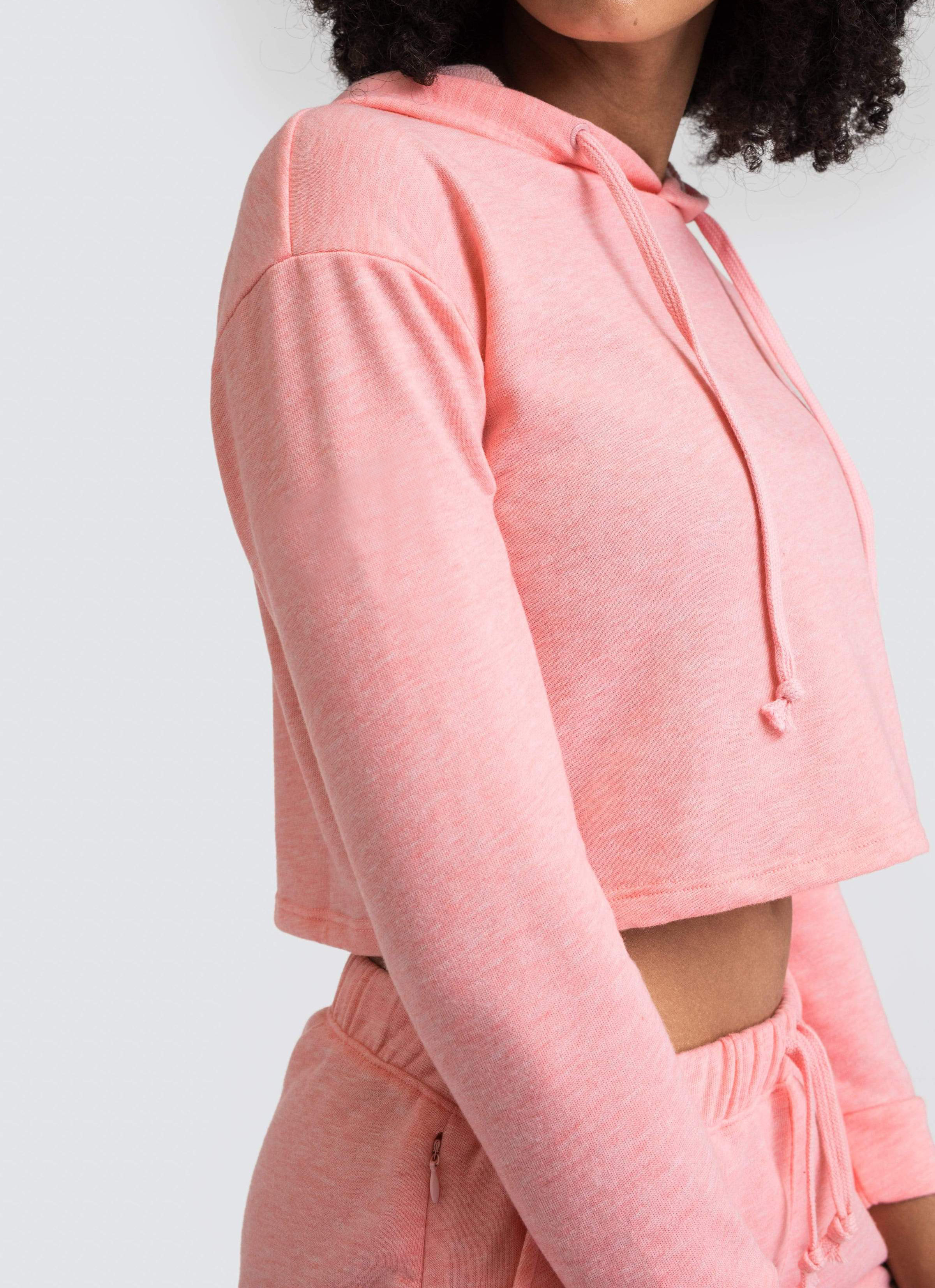Women Crop Tops Hoodies Light Pink CTH03 - view 2