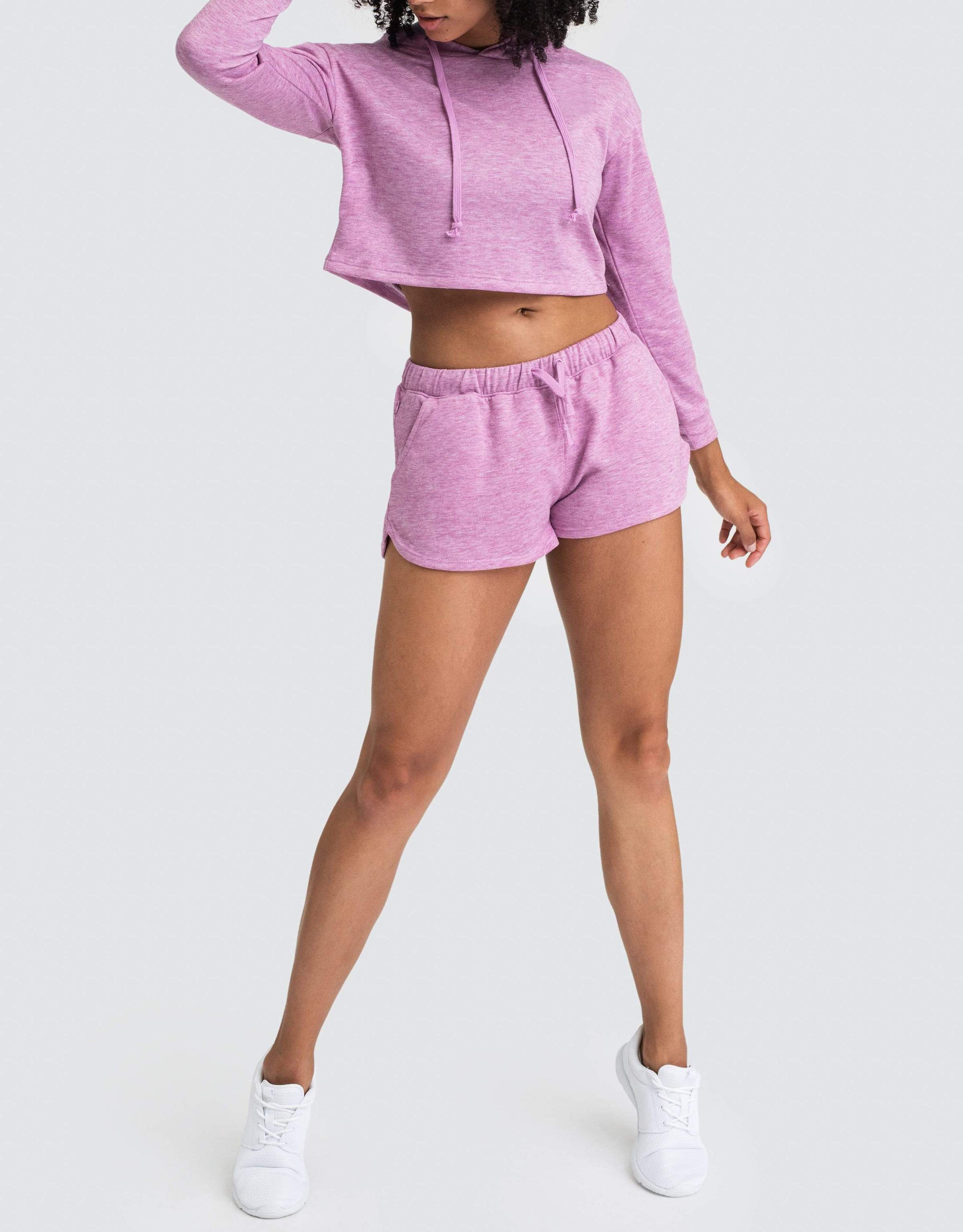 Women Crop Tops Hoodies light Purple CTH05 - view 4