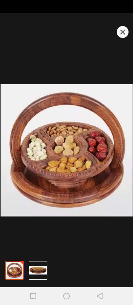 MNSRRN Solid Wood Carving  Handmade Retro Snack Melon Seeds Candy Wooden Basket,4