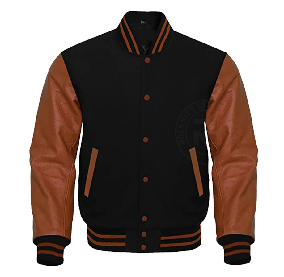 Custom Baseball Varsity Jackets with Cowhide Leather Sleeves 