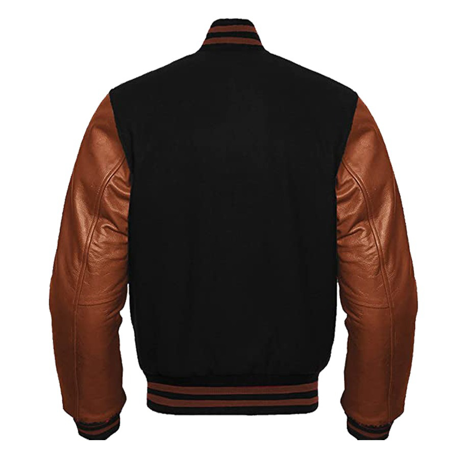 Custom Baseball Varsity Jackets with Cowhide Leather Sleeves  - view 2