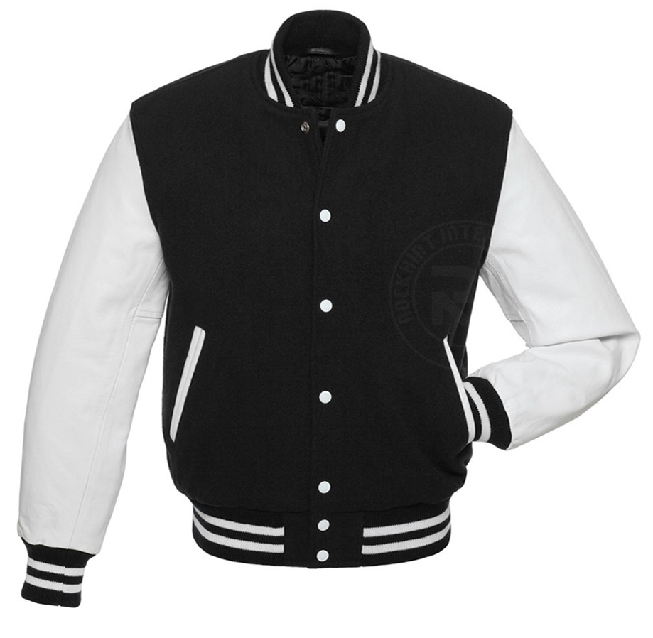 Custom Baseball Varsity Jackets with Cowhide Leather Sleeves  - view 3