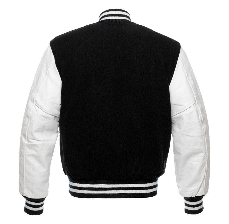 Custom Baseball Varsity Jackets with Cowhide Leather Sleeves  - view 4