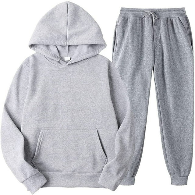 Men's Hooded Athletic Tracksuit Sweatsuit Long Sleeve Full-Zip Jogging Sweatpants 2 Piece Patchwork