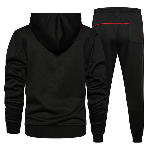 Men's Hooded Athletic Tracksuit Sweatsuit Long Sleeve Full-Zip Jogging Sweatpants  - view 3