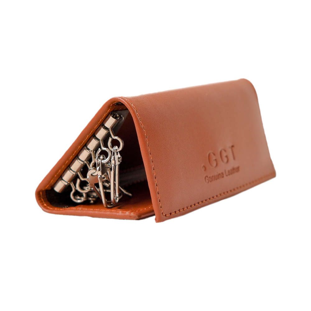 Leather key chain holder, Genuine leather, Slim, for men and women, Key pouch, Key wallet, Key case