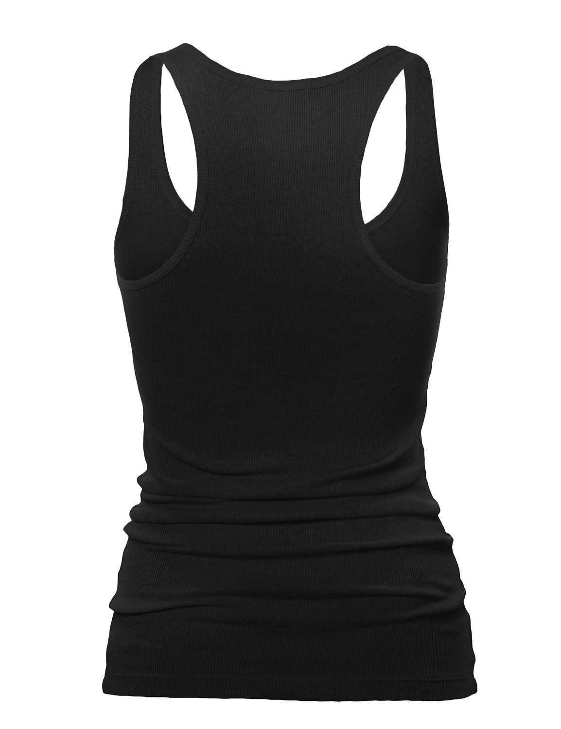 Women's-Basic-Ribbed-Racer-Back-Tank-Top - view 3