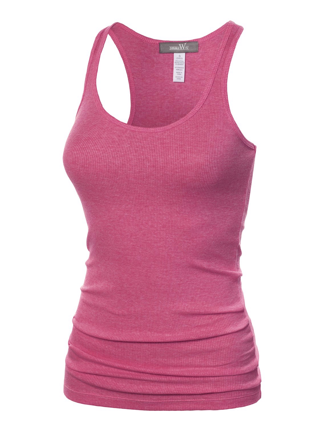 Women's-Basic-Ribbed-Racer-Back-Tank-Top - view 11