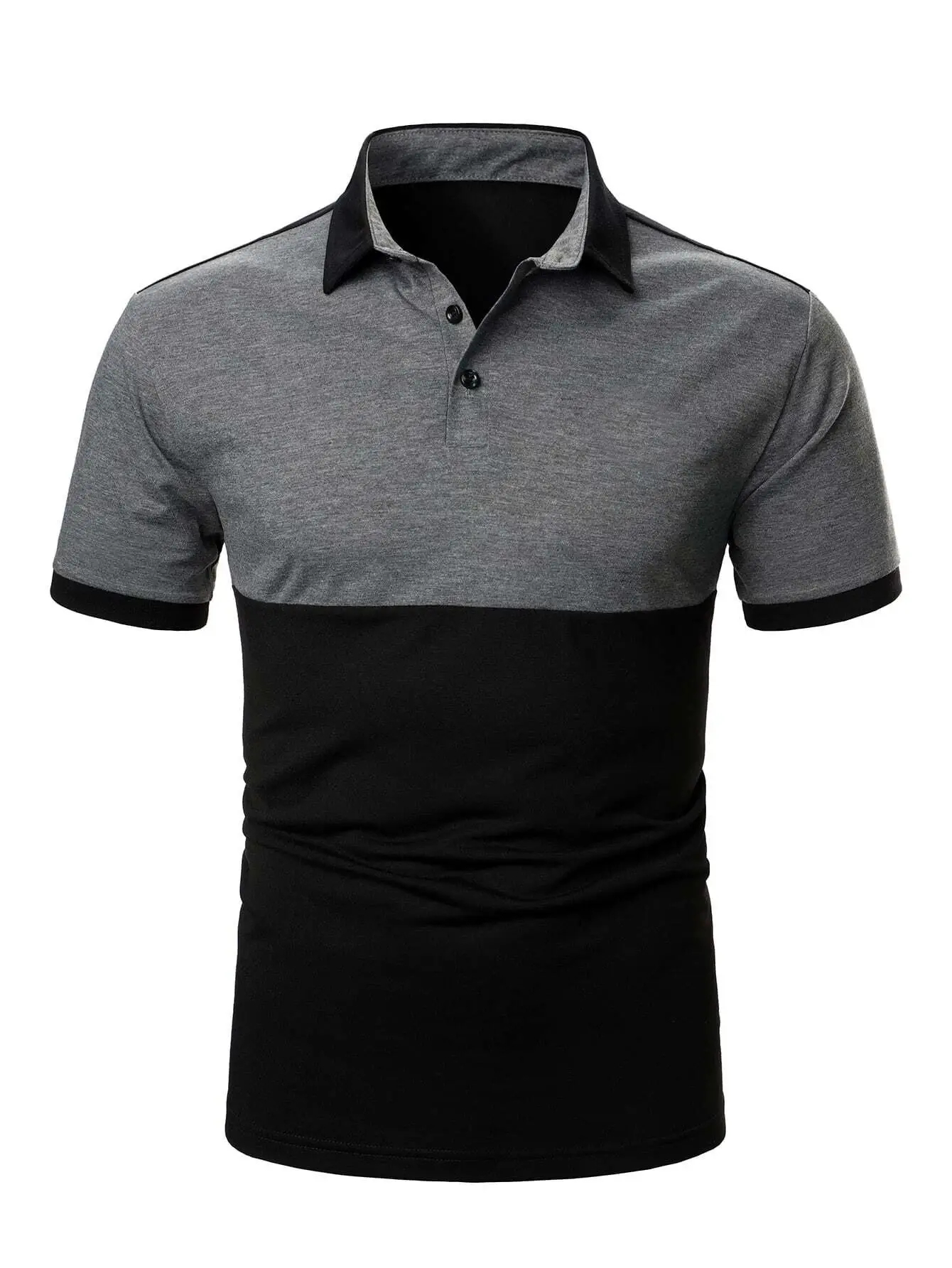 2024 New Fashion Cotton Polyester Polo Shirt Men Stand Collar high quality short Men Polo T- Shirt