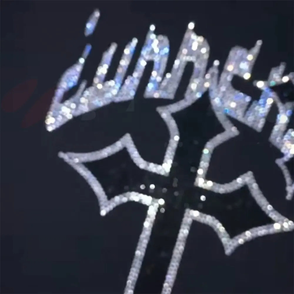 Factory Direct Supply Solid Color Men Rhinestone Hoodies Print Logo Thick Rhinestone Zip Up Hoodie - view 2