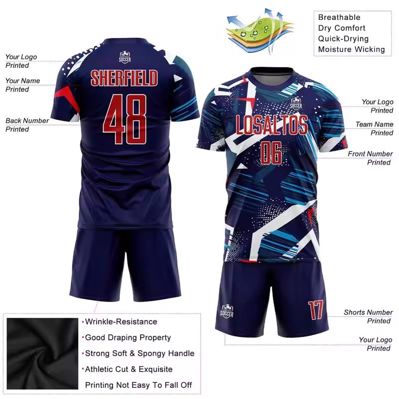 Factory Wholesale Sublimated Soccer Jersey Set Custom Soccer Uniform Football Jersey Kit - view 8
