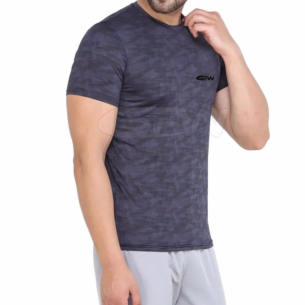 Best selling Slim Fit Gym Workout Short Sleeve Shirts Men′s Running Active T-Shirts  - view 5