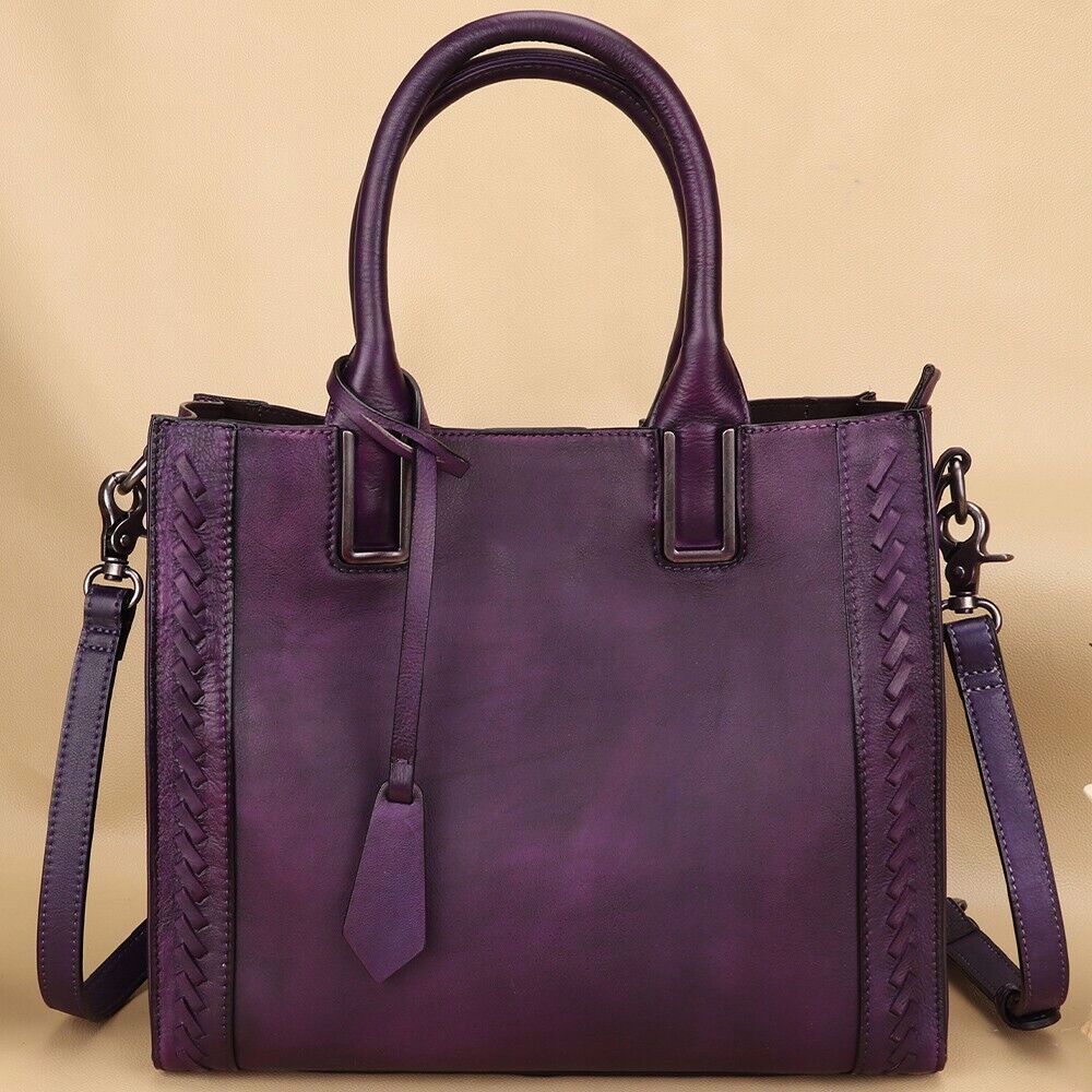 Art Deco Satchel!  Vintage Leather Tote w/ Strap - Handmade Women's Bag  - view 9