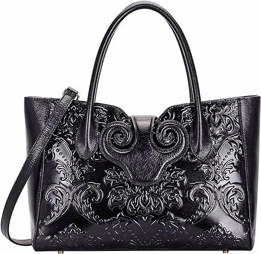 Art Deco Satchel!  Vintage Leather Tote w/ Strap - Handmade Women's Bag  - view 13