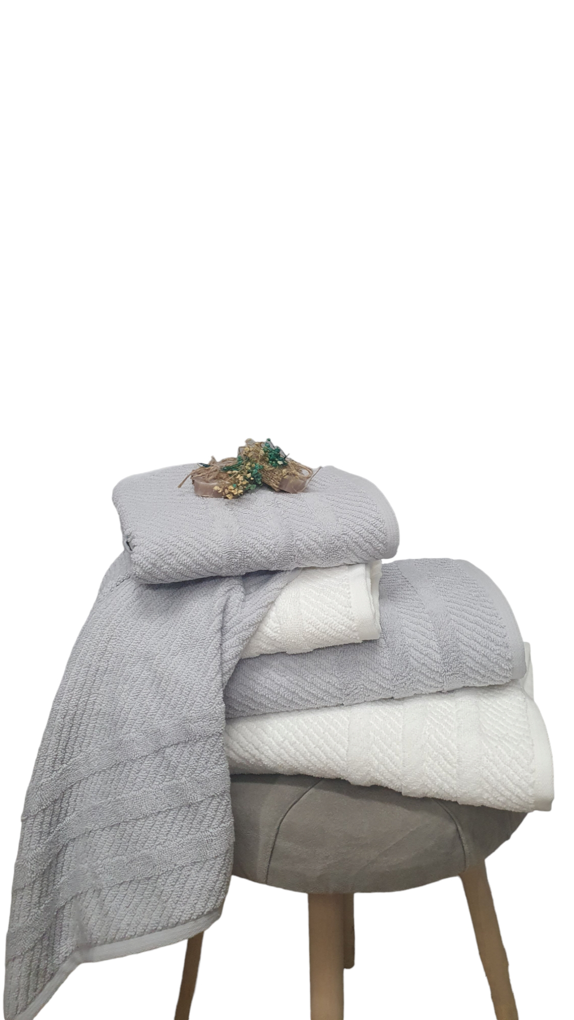 Jacquard 3 Row Border Hand & Face Towel 50x90 cm