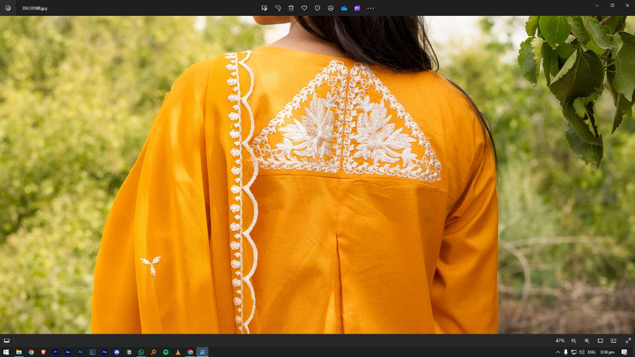 Eastern wear 3 piece embroidered suit with chiffon duppatta - view 3