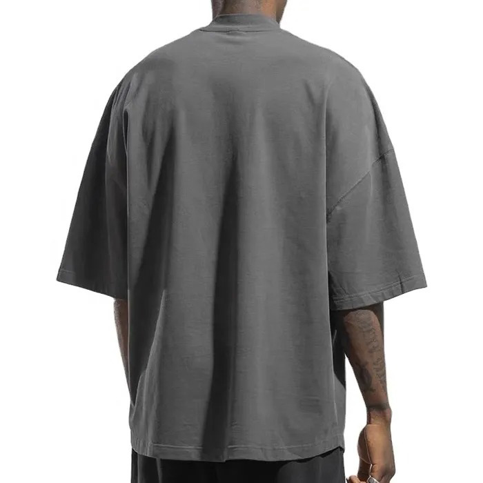 Mens 100%Cotton 240sm Luxury Quality Oversized Boxy Fit Drop Shoulder Custom t-shirt