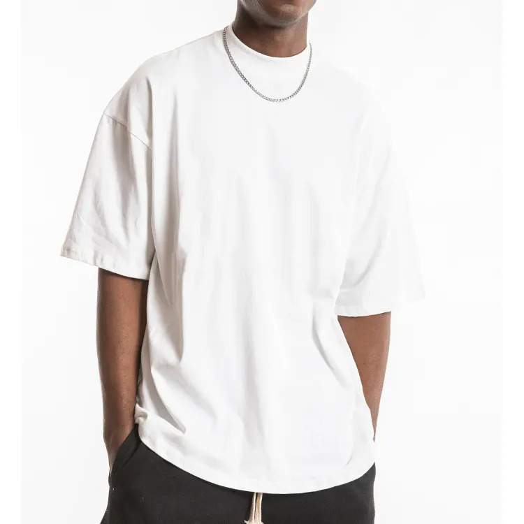 Mens 100%Cotton 240sm Luxury Quality Oversized Boxy Fit Drop Shoulder Custom t-shirt - view 4