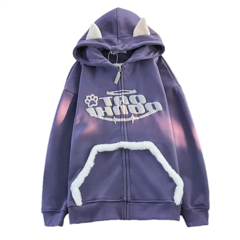 Sportswear Custom Logo High Quality 3D Puff Printing Heavy Weight 100% Cotton Hoodie zip up Hoodies - view 2