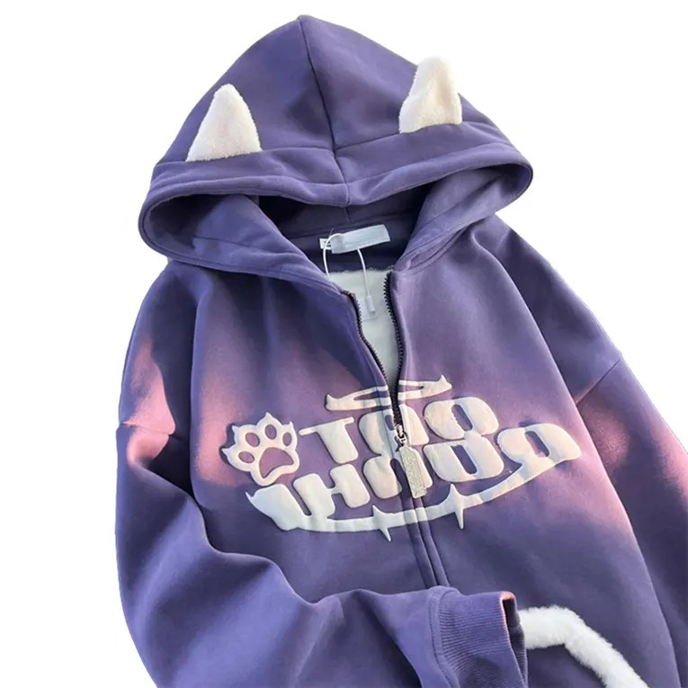 Sportswear Custom Logo High Quality 3D Puff Printing Heavy Weight 100% Cotton Hoodie zip up Hoodies - view 7