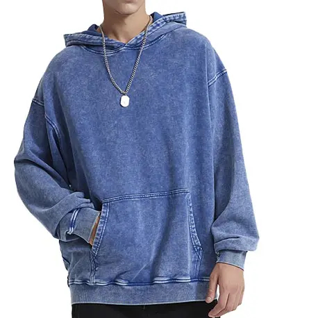 High Quality 100% Cotton Acid Washed Hoodie High Street Series Washing Sweater Washed Vintage Hoodie - view 2