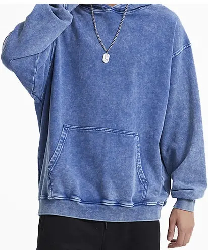 High Quality 100% Cotton Acid Washed Hoodie High Street Series Washing Sweater Washed Vintage Hoodie - view 3