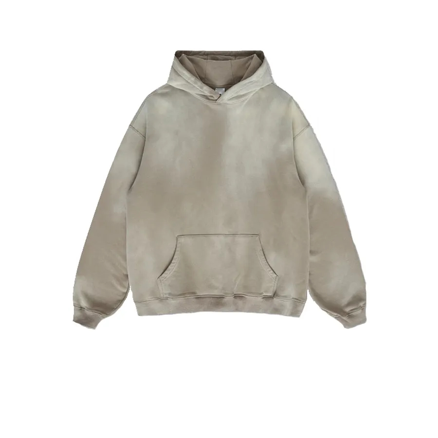 Mens Cotton Oversized Vintage Stone Acid Wash Hoodies Custom Logo Paint Splatter Distressed Hoodie - view 2
