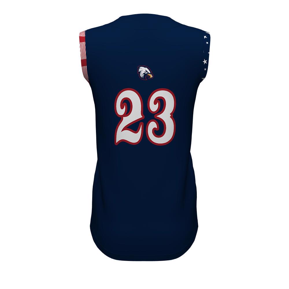 Softball Full Button Sleeveless Jerseys Eagles FBS-01 - view 2