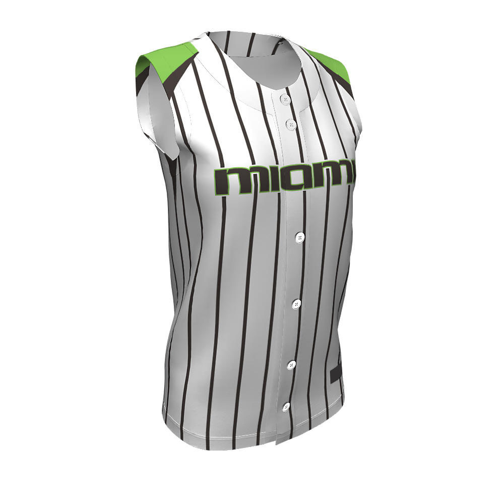 Softball Full Button Sleeveless Jerseys Miam FBS-03