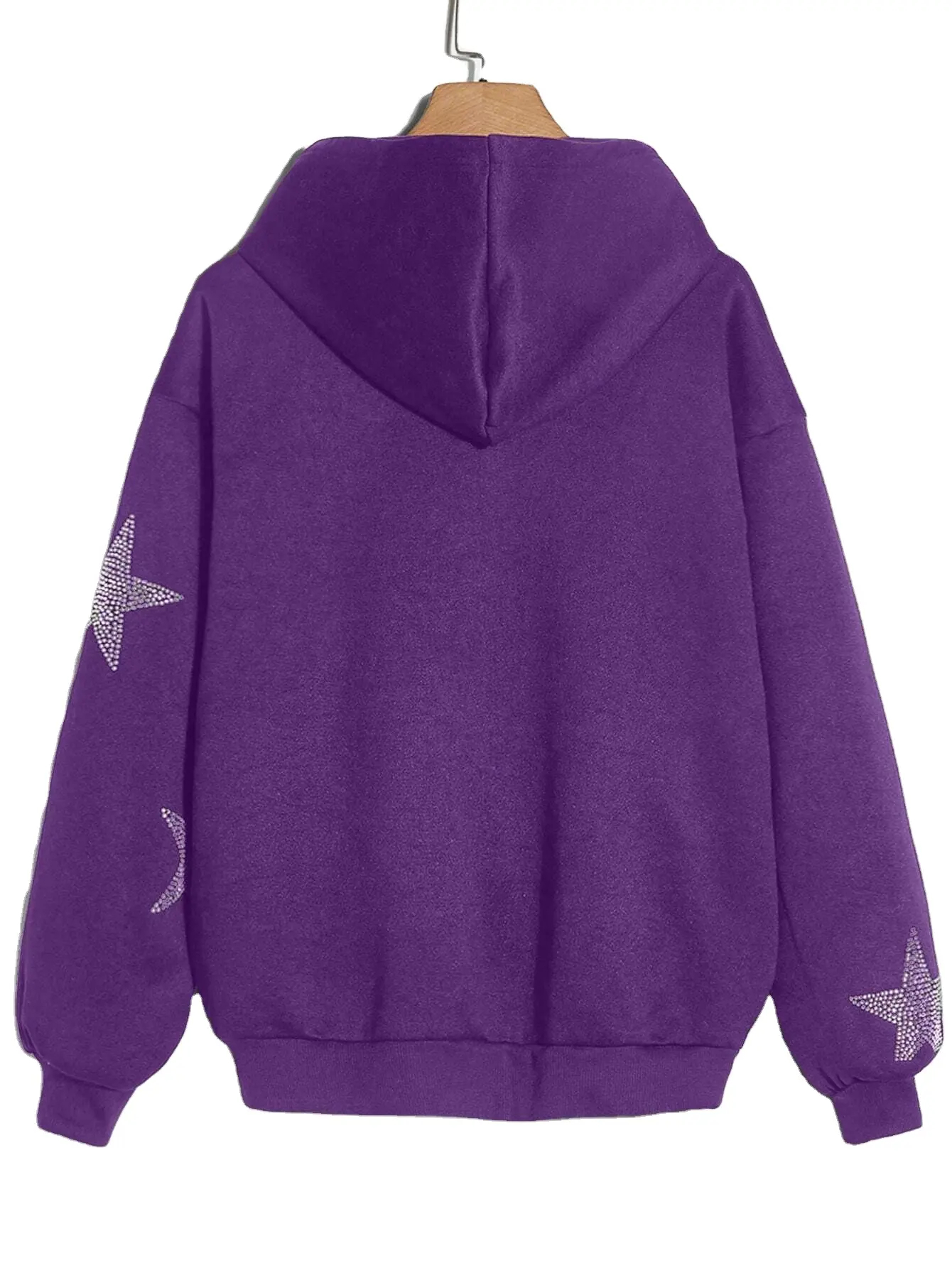 Oem Manufacture customize Rhinestone Logo Hoodie Men Zip Up Fashion Rhinestone hoodie 