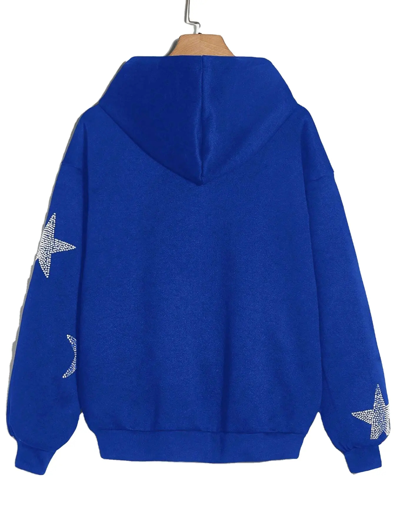 Oem Manufacture customize Rhinestone Logo Hoodie Men Zip Up Fashion Rhinestone hoodie  - view 2