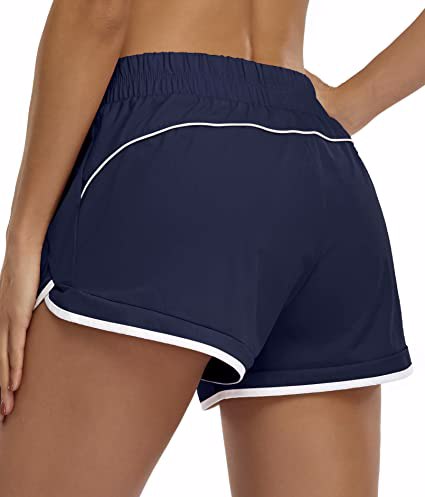Top trending female Elastic Waist Double Layer Running Shorts for breathable comfortable wholesale - view 3