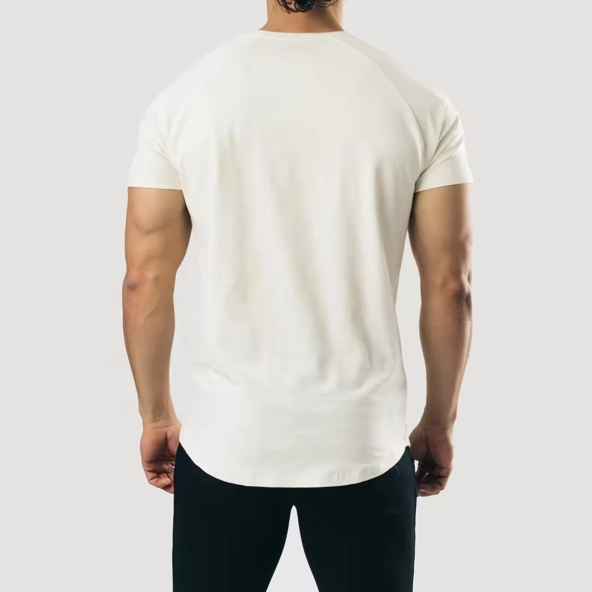 Custom Cotton Spandex Fitness T shirt Moisture Wicking Men Workout Gym Top O-Neck Gym T shirts 