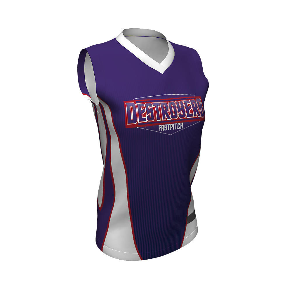 Softball V Neck Sleeveless Jerseys Desrosers VNSJ-02
