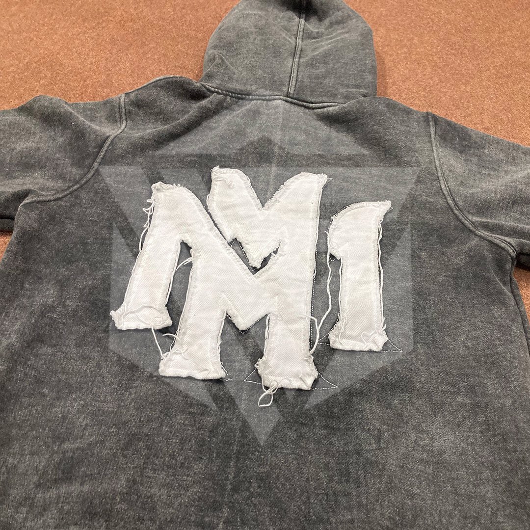 custom Premium Quality Acid Wash Hoodie with Destress Embroidery Male Female made by Hebold Impex  - view 5