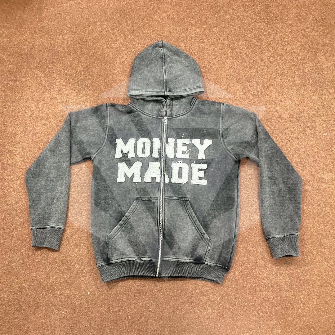 custom Premium Quality Acid Wash Hoodie with Destress Embroidery Male Female made by Hebold Impex  - view 7