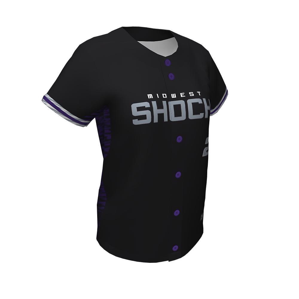  Sublimation Softball Full Button Jerseys Shoch FBJ-01