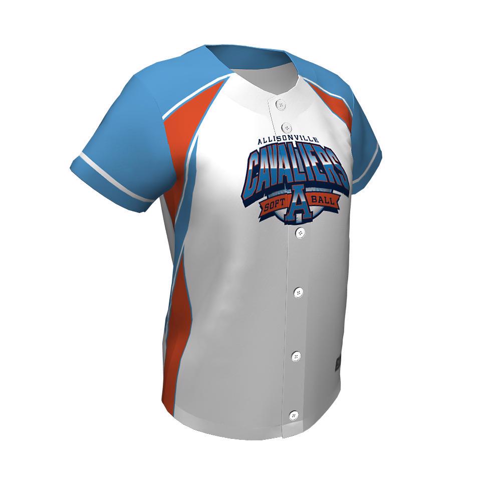 Sublimation Softball Full Button Jerseys Cavaliers FBJ-03